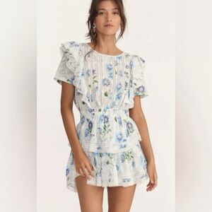 LoveShackFancy Natasha Dress in Blue